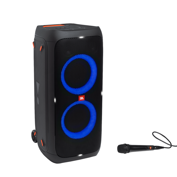 JBL Partybox 310 + Mic - Black - Portable party speaker with 240W powerful sound, built-in lightshow and wired mic - Hero image number null
