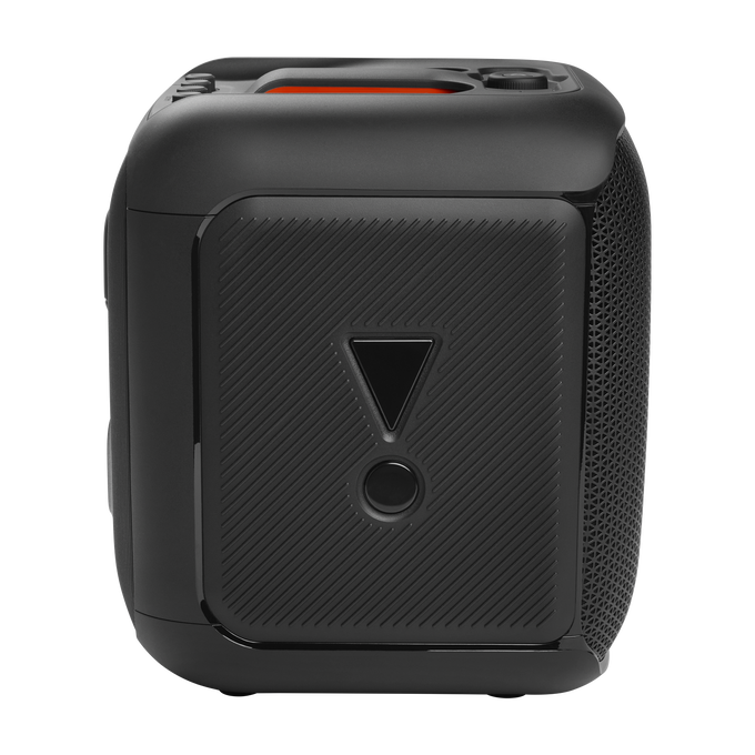 JBL PartyBox Encore - Black - Portable party speaker with 100W powerful sound, built-in dynamic light show, included digital wireless mics, and splash proof design. - Left image number null