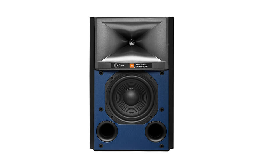 JBL 4309 6.5-inch (165mm) pure-pulp cone woofer in bass-reflex design with dual front-firing tuned ports. - Image