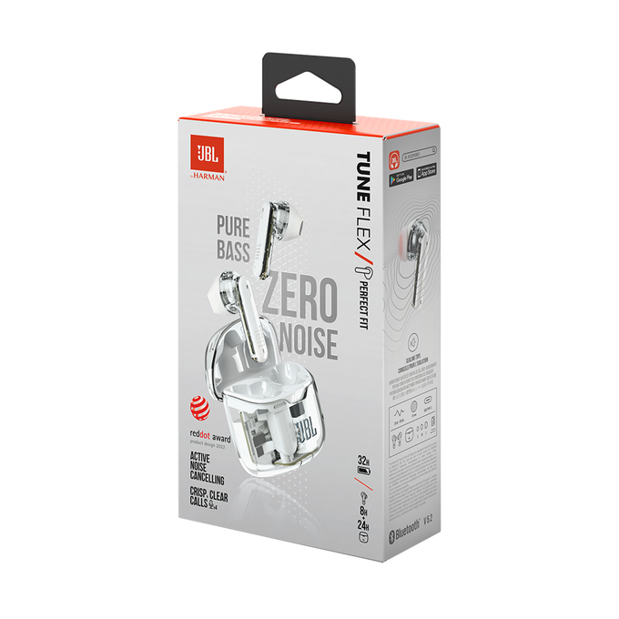 JBL Tune Flex Ghost Edition - White Ghost - True wireless Noise Cancelling earbuds - Detailshot 10 image number null