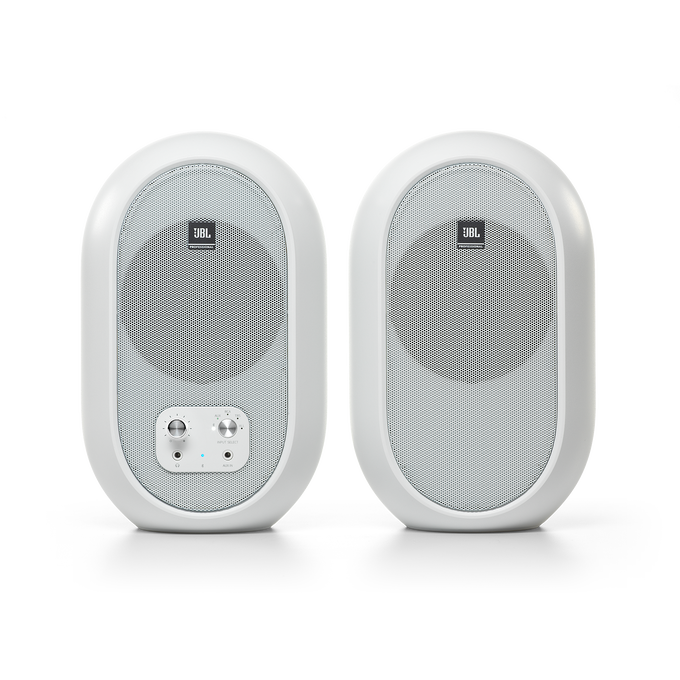 JBL 104-BT (Pair) - White - Compact Desktop Reference Monitors with Bluetooth - Hero image number null