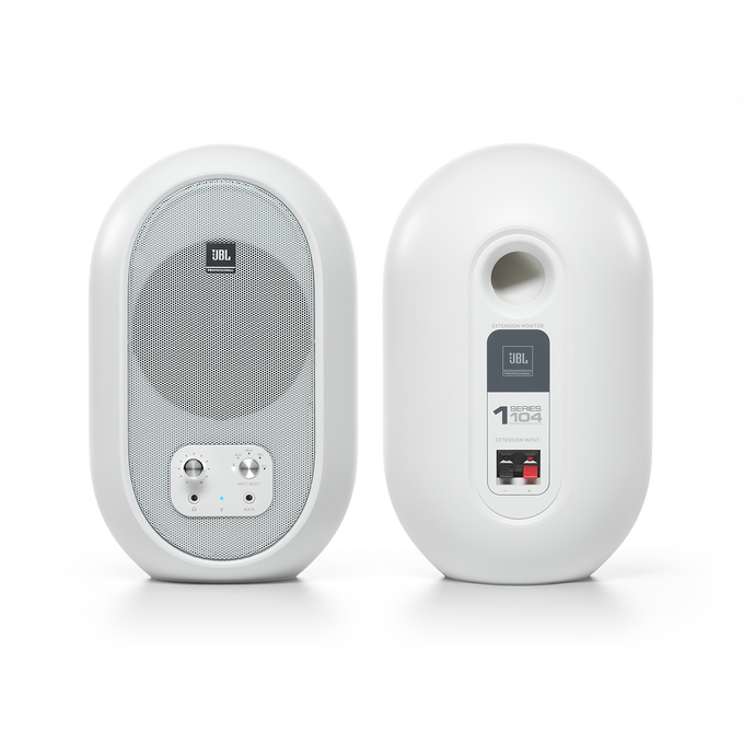 JBL 104-BT (Pair) - White - Compact Desktop Reference Monitors with Bluetooth - Detailshot 3 image number null