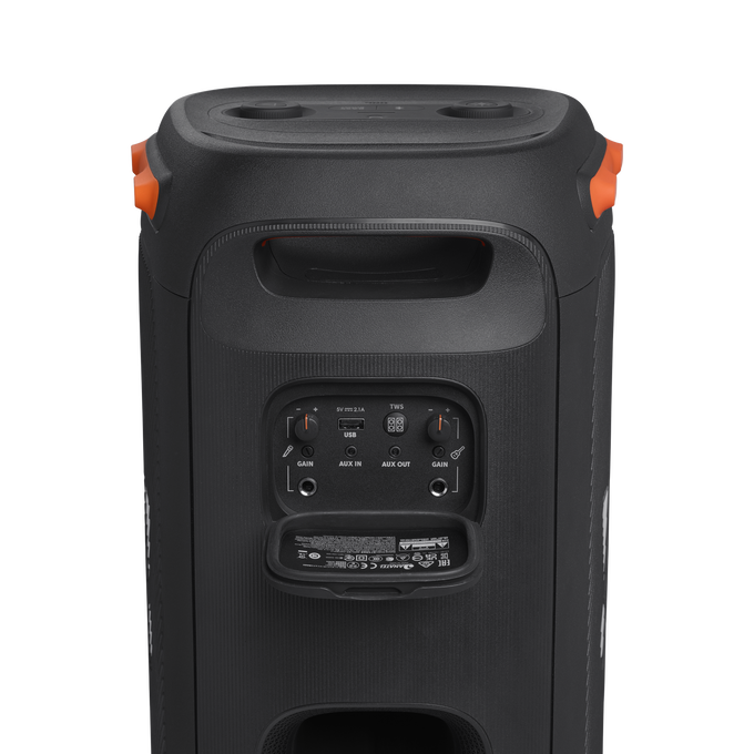 JBL Partybox 110 - Black - Portable party speaker with 160W powerful sound, built-in lights and splashproof design. - Detailshot 4 image number null