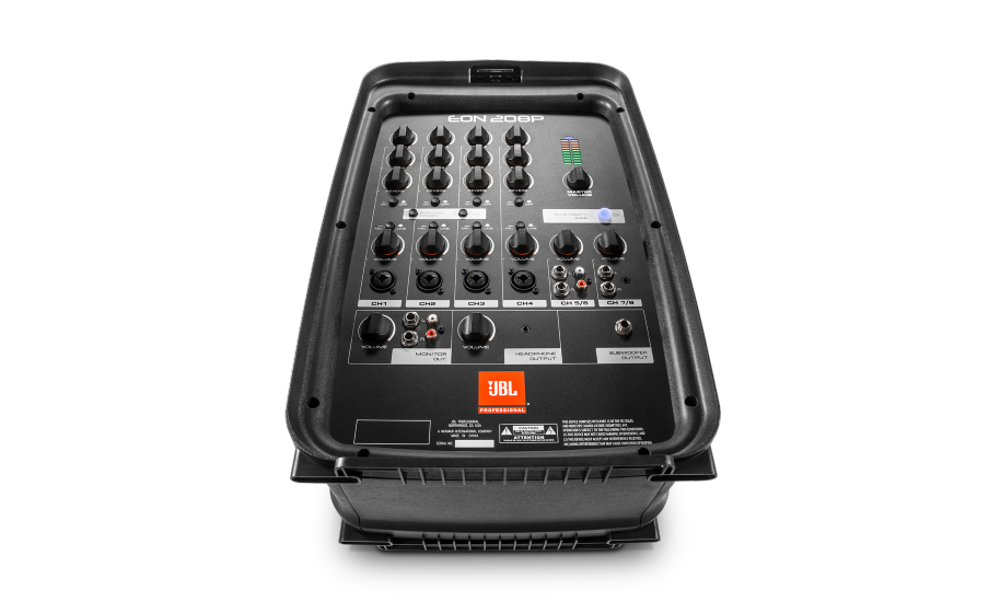 JBL EON208P Inbyggd 8-kanalig mixer med ingångar för mikrofoner, gitarrer och linjenivå. - Image