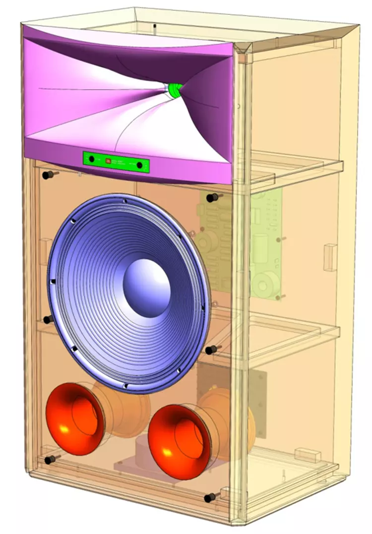 JBL 4367 Studio Monitor Loudspeaker Front Internal View