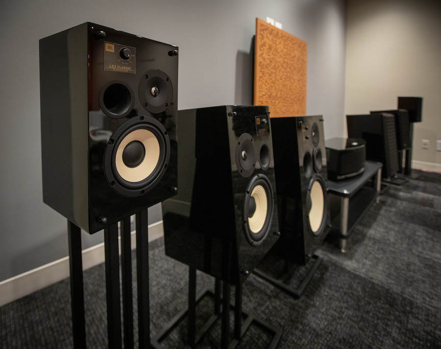 Left to right: JBL L52, L82 and L100 Classic Black Appearance Edition.